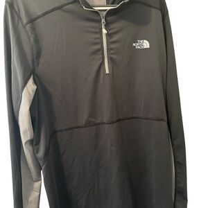 The North Face Apex 1/4 Pullover Sweatshirt Men's XL Heather Gray & Black Sports